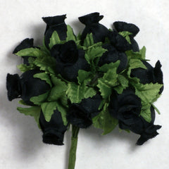 Black Poly Rose Silk Flowers 0.75'' 144pcs