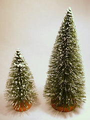 Flocked Bottle Brush Christmas Trees 6.5'' 10'' 1pc