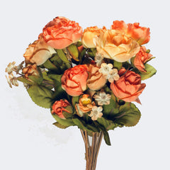 Bouquet Silk Flowers Peach 1pc