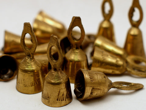 Brass Miniature Temple Bell - Wide 2'' 10pcs