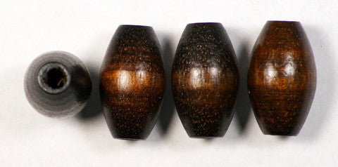 Dark Brown Oval Wood Beads 25x15mm 100pcs