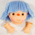 Blue Yarn Doll Head and Hand Set 4 1/4'' 1pcs