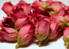 Dusty Rose Poly Silk Rose Bud Heads 120pcs