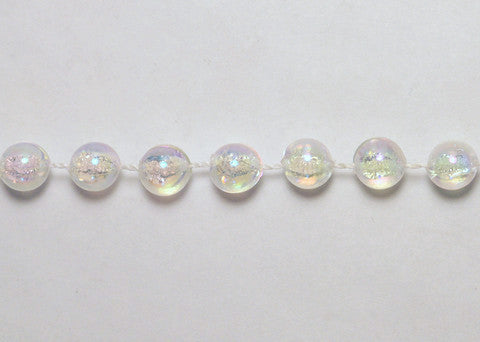Clear Iridescent Fused Pearl String Beads 6mm 36 Yards
