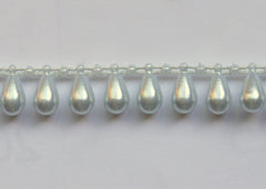 Baby Blue Fused Tear Drop String Beads 6mm 11 Yards