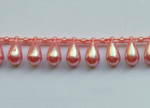 Dusty Rose Fused Tear Drop String Beads 6mm 11 Yards