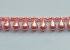 Dusty Rose Fused Tear Drop String Beads 6mm 11 Yards